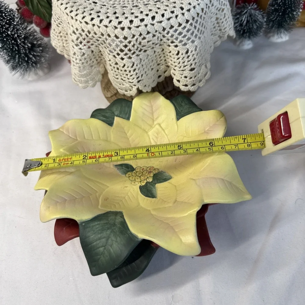 PartyLite Poinsettia Pair Tealight Candle Holders christmas flower floral xmas